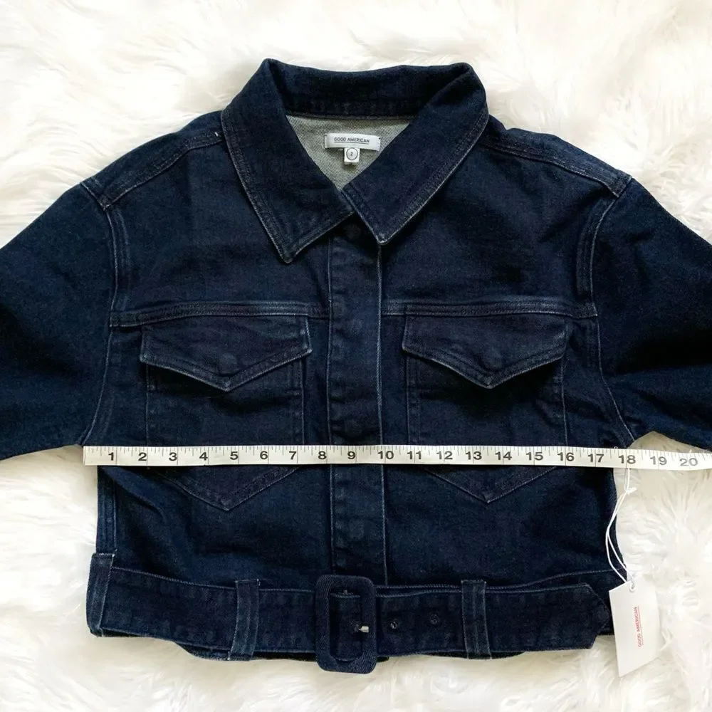 GOOD AMERICAN Cropped Denim Jacket! - Picture 3 of 7